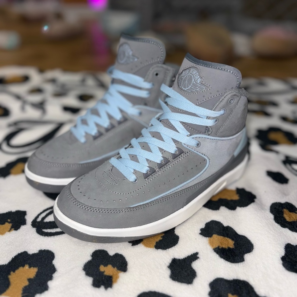 Jordan Gray and Light Blue Sneakers